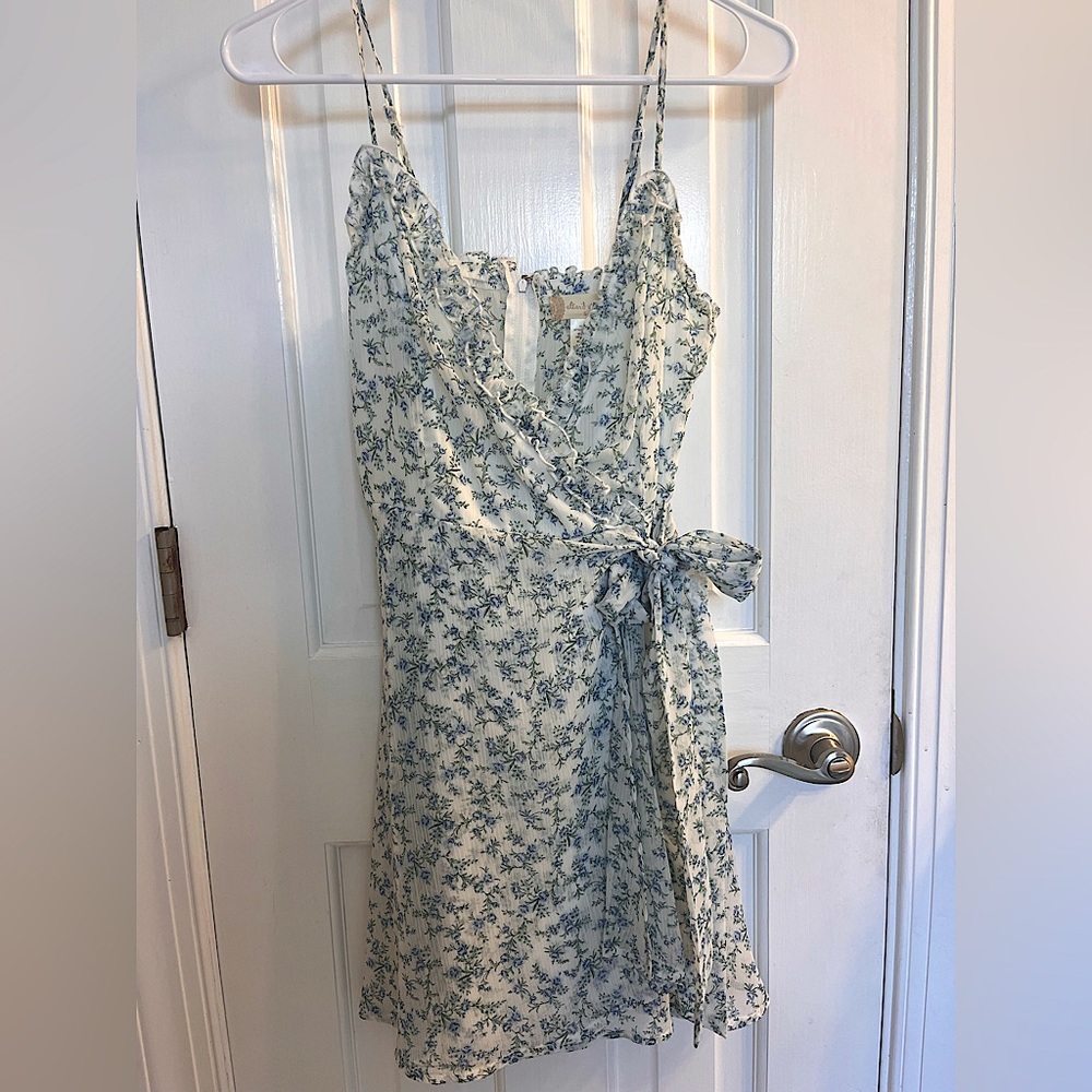 Altar’d State white and blue floral dress bridal sorority